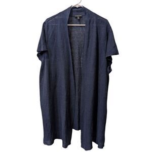 Eileen Fisher Navy Open-Front Cardigan